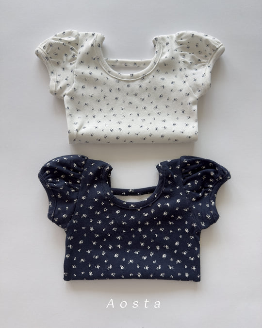 [aosta]open back puff blouse