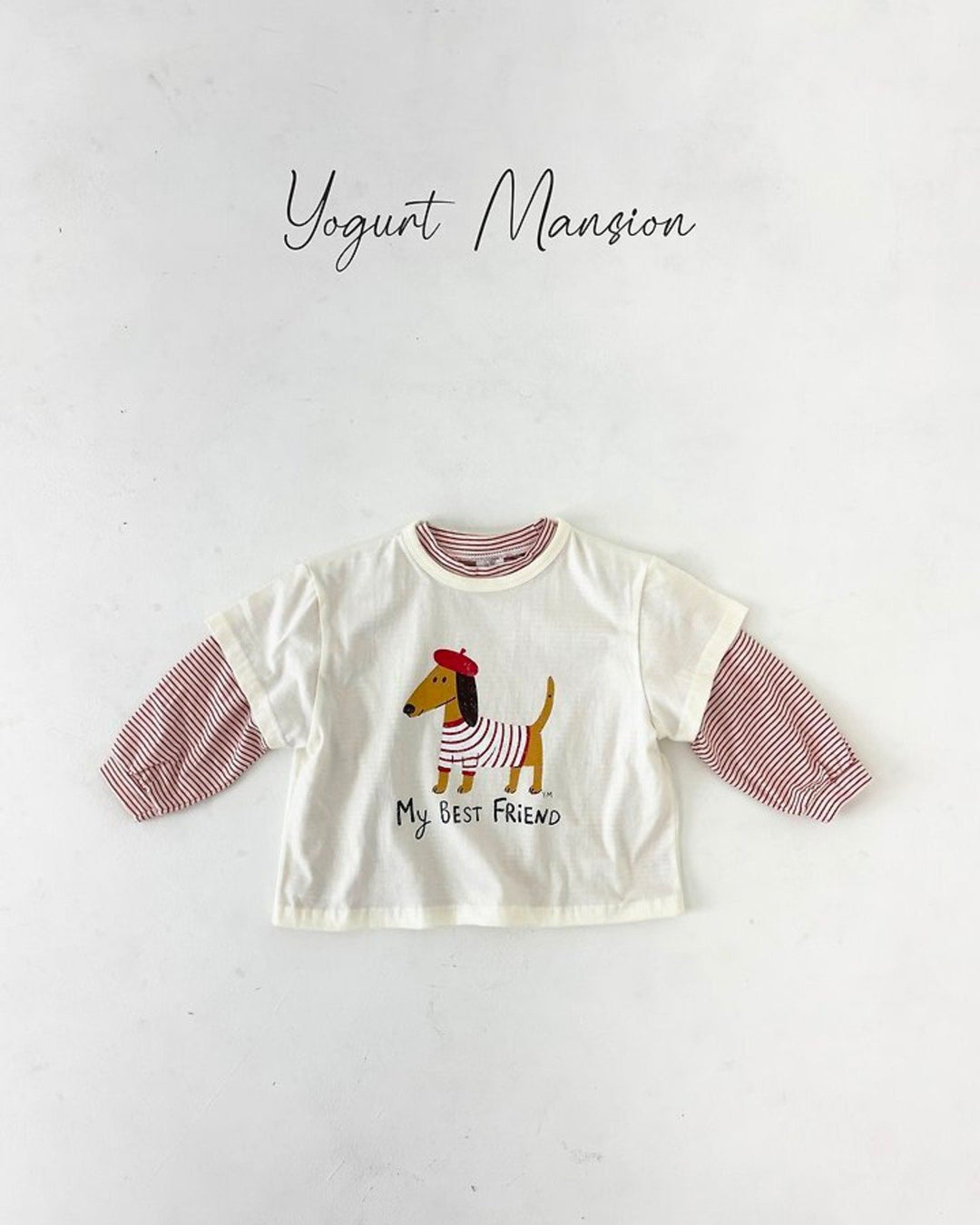 [yogurt mansion]cocoa stripe T