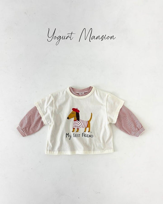 [yogurt mansion]cocoa stripe T