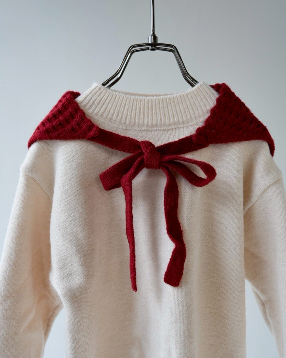 バブーシュ付きニット