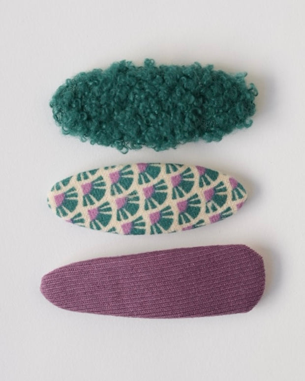 ボア×ファブリックパッチンピン