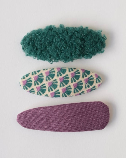 ボア×ファブリックパッチンピン