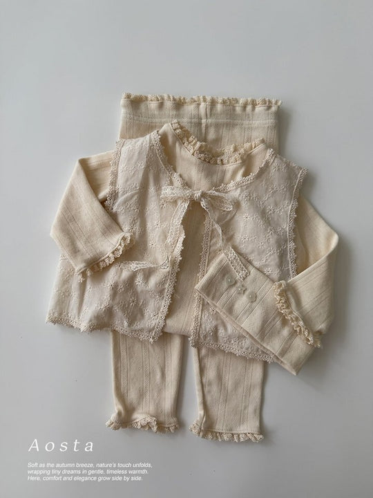 [AOSTA]Lace Open Vest