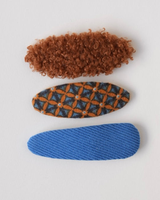 ボア×ファブリックパッチンピン