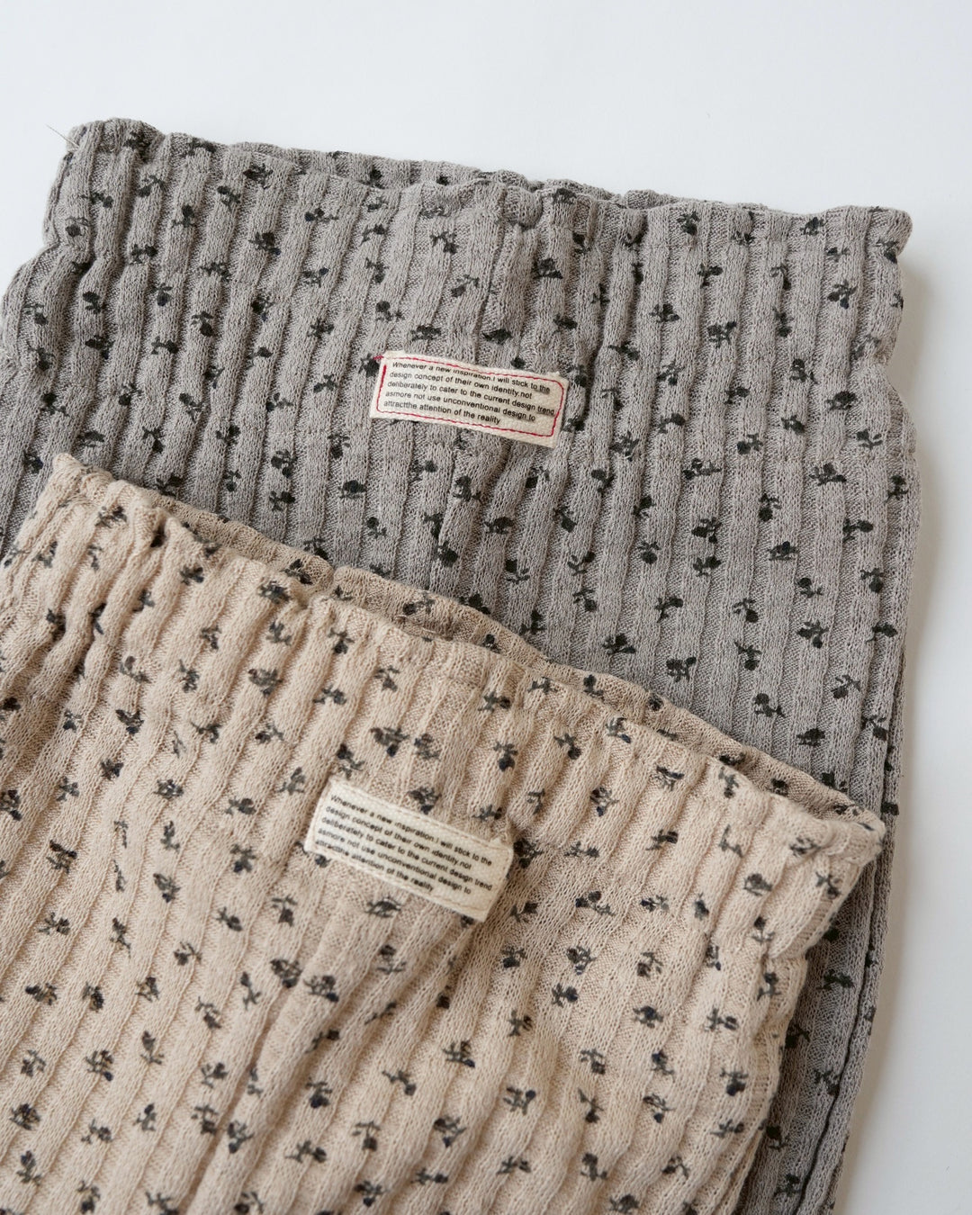 小花柄リブ裏起毛レギパン