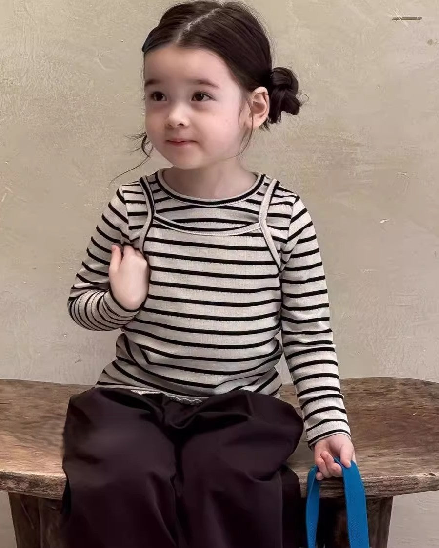 キャミレイヤードボーダートップス