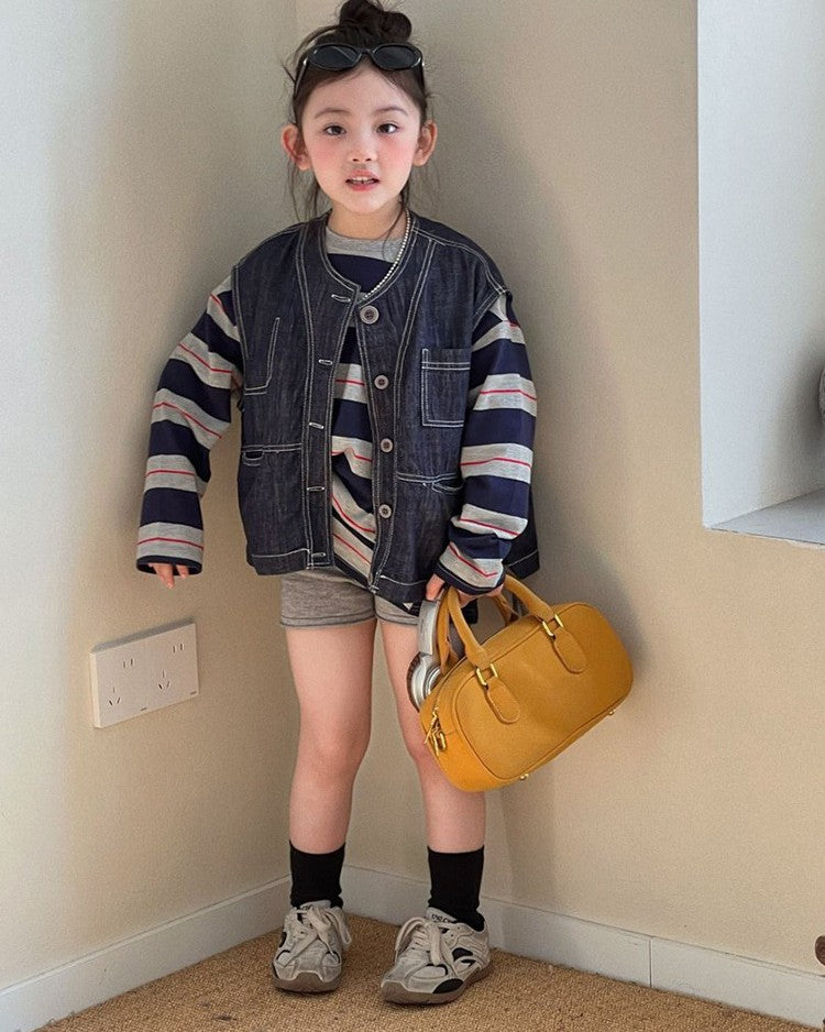 ステッチデニムベスト