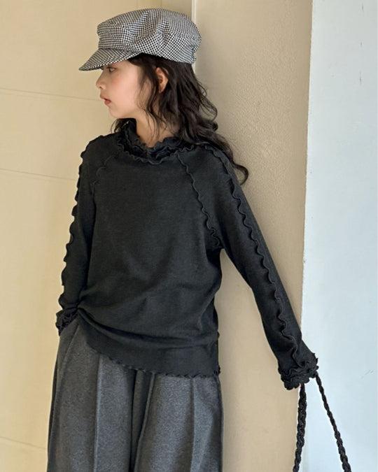 ラグランメロウリブトップス