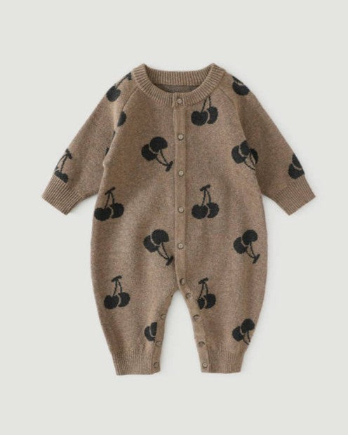 ジャガードニットロンパース