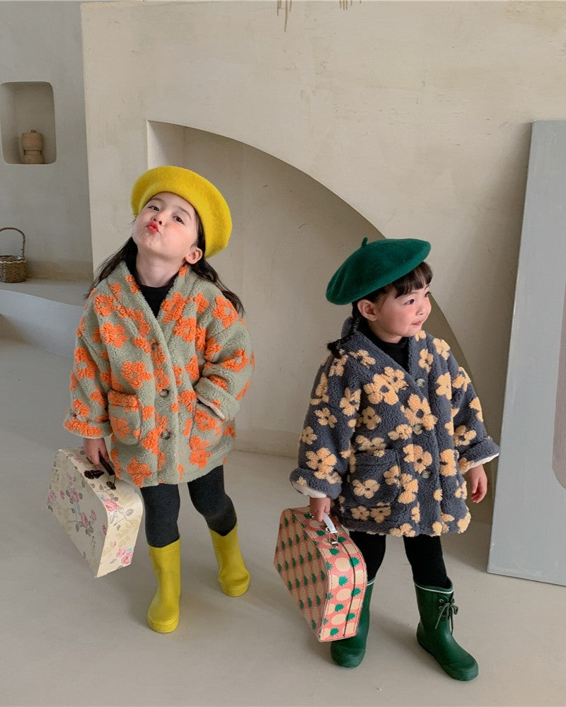 裏起毛フラワーボアV/Nジャケット