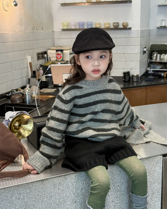 フーディーマフラー付ボーダーニット