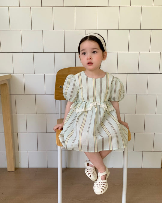 マルチストライプリンクルワンピース