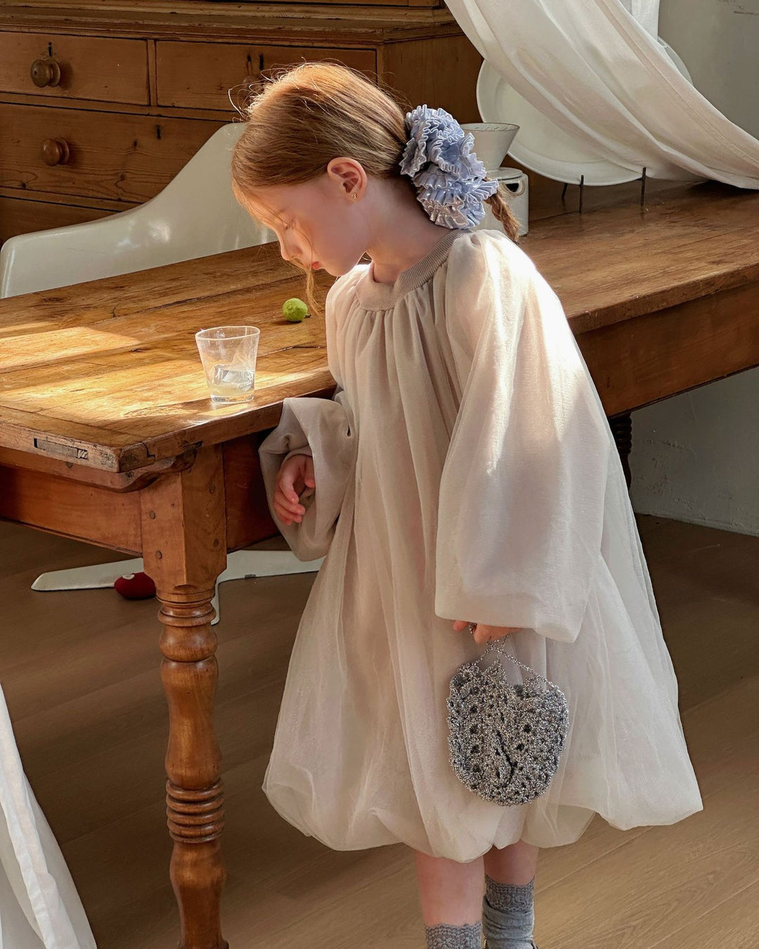 ラメチュールバルーンワンピース