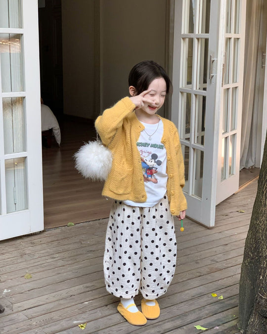 ラインステッチドットボリュームパンツ