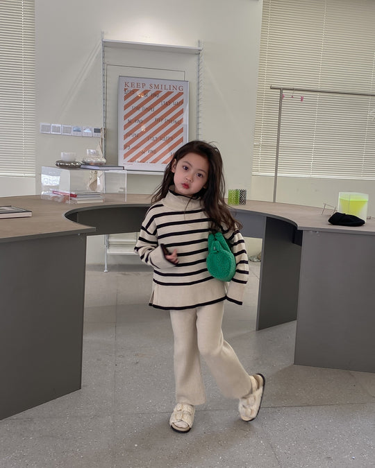 ボーダートップスニットセットアップ