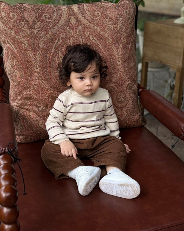 ダブルラインボーダーニット