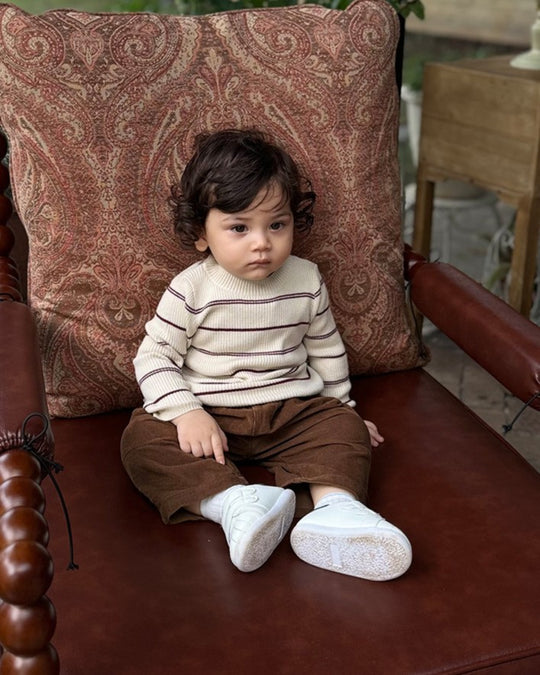 ダブルラインボーダーニット