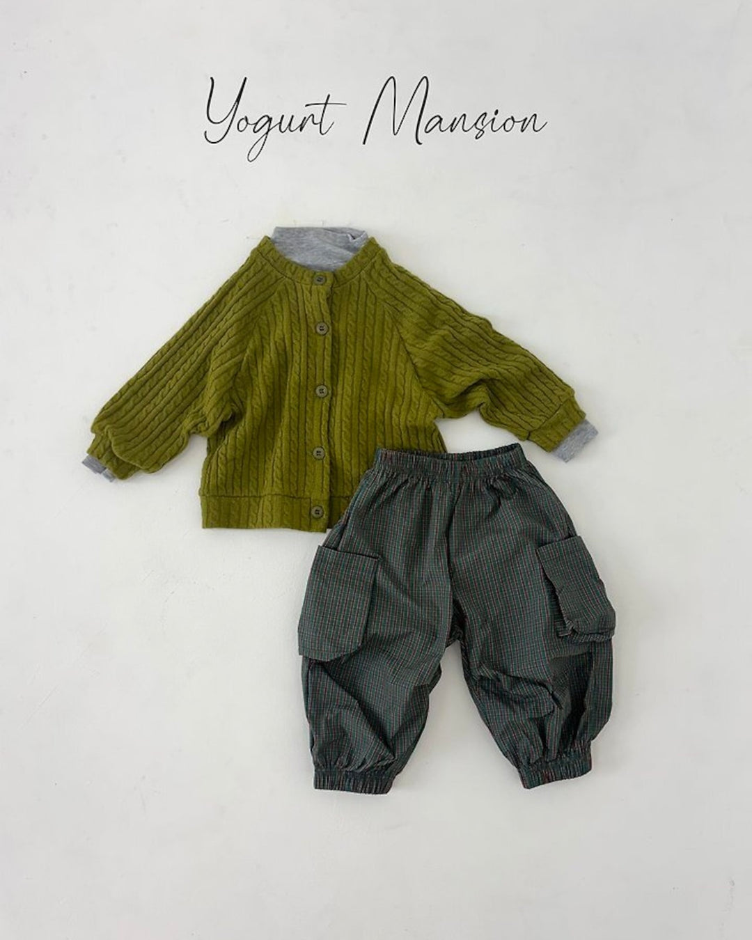 [yogurt mansion]check cargo pants