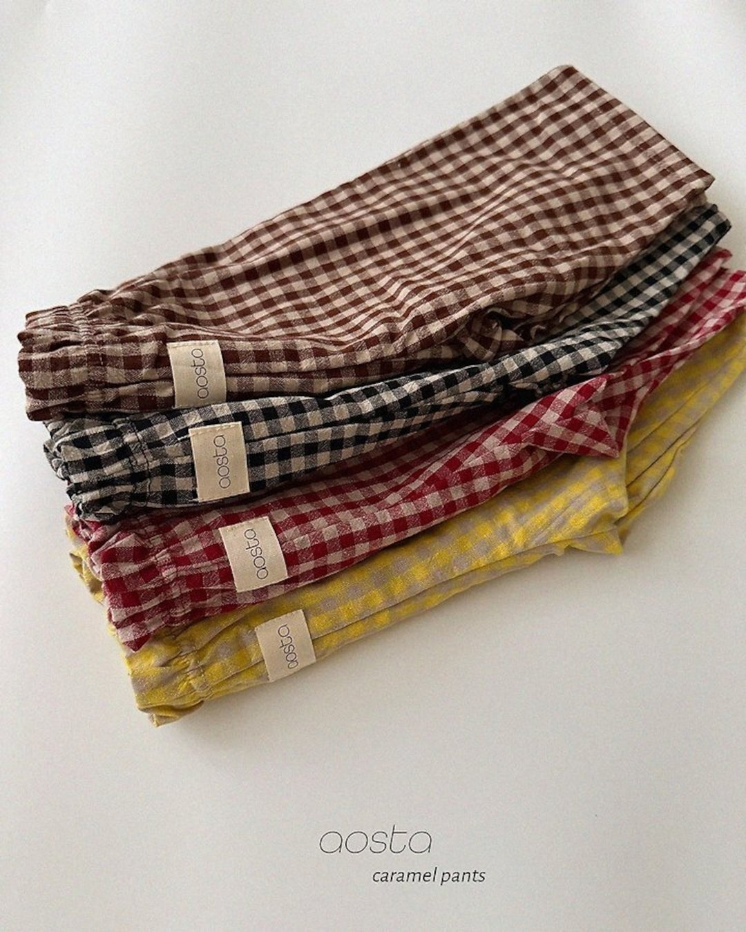 [AOSTA]Caramel Check Pants