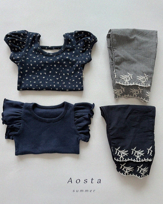 [aosta]open back puff blouse