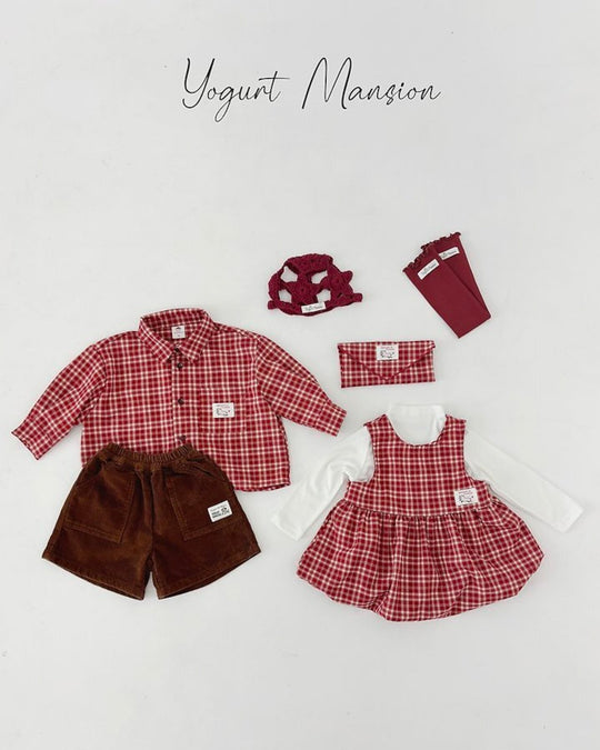 [yogurt mansion]check shirt