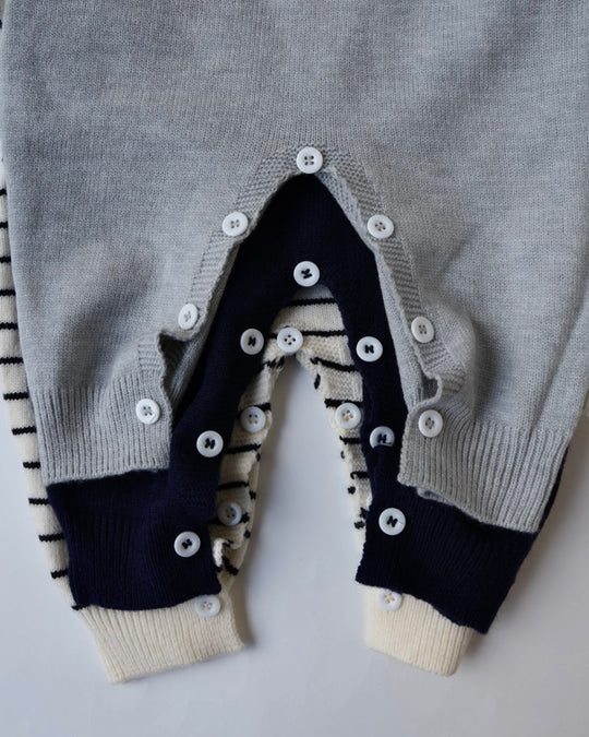 セーラーカラーニットカバーオール