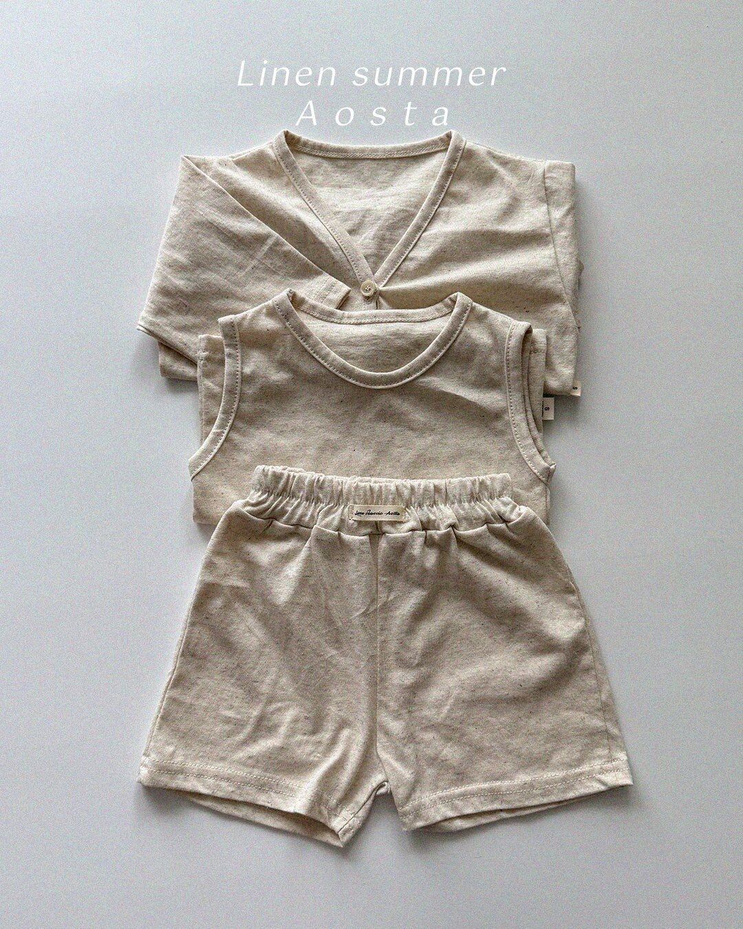 [aosta]linen sleeveless T