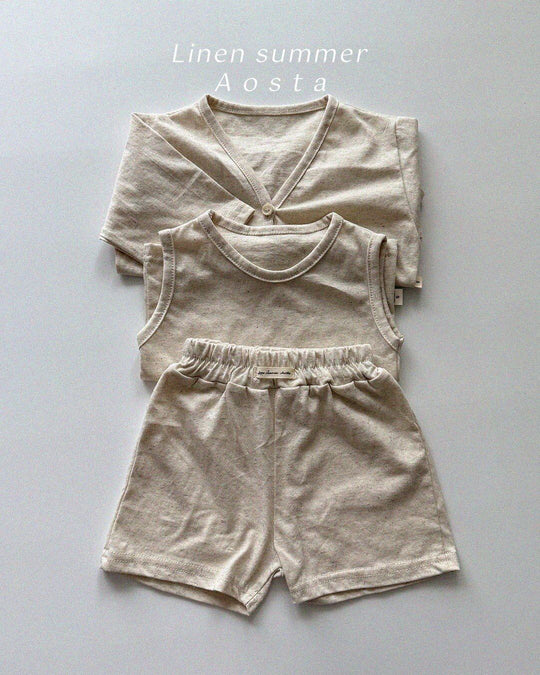 [aosta]linen sleeveless T