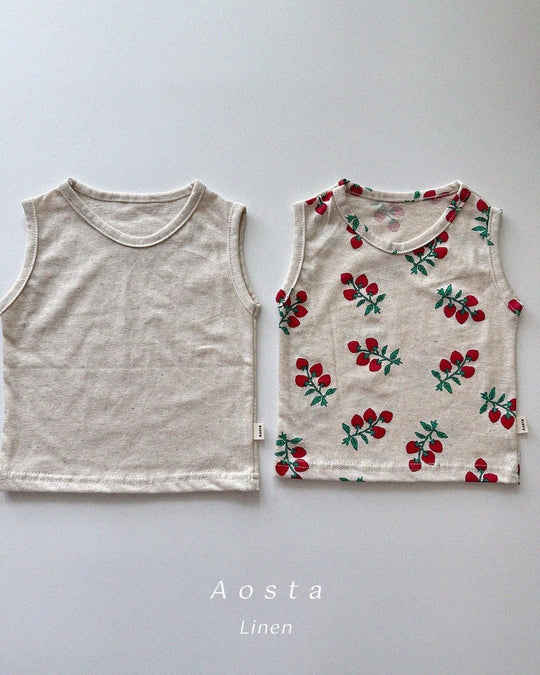 [aosta]linen sleeveless T