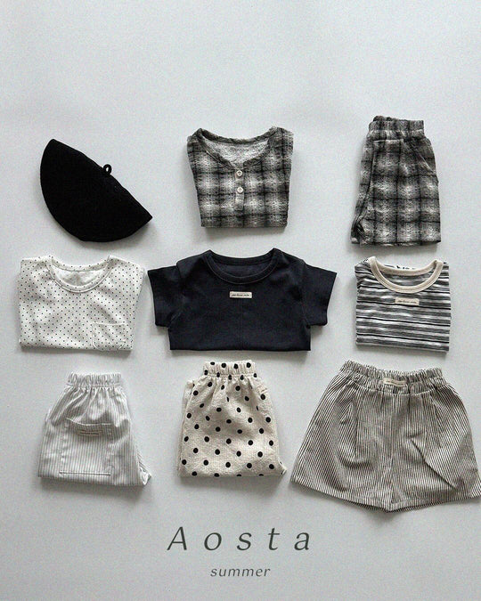 [aosta]check short pants
