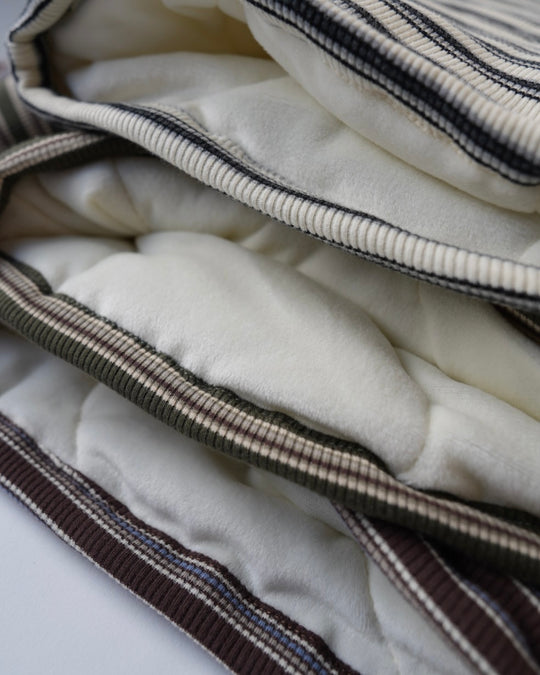 裏起毛マルチボーダートップス