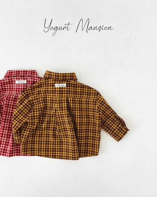 [yogurt mansion]check shirt