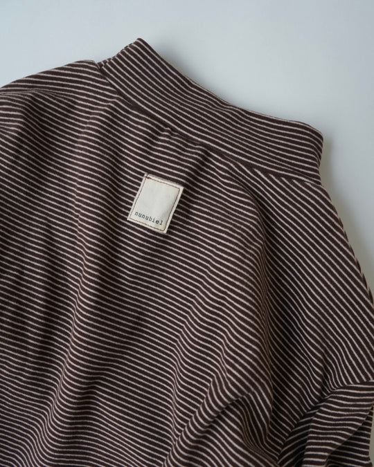 [nunu biel]ボーダー裏起毛モックネック