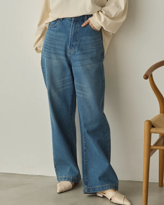 ハイウエストデニムパンツ