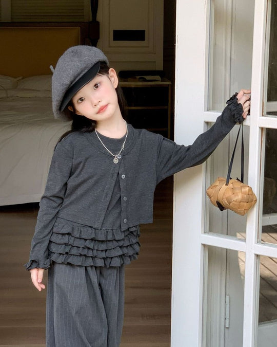 カーディガン風フリルトップス