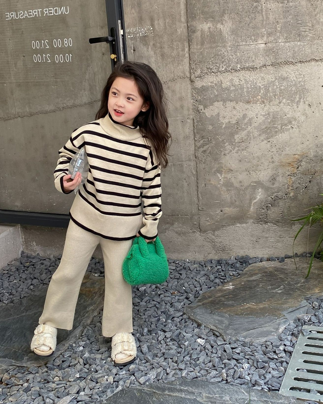 ボーダートップスニットセットアップ