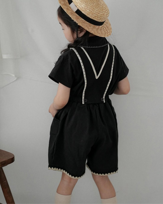 ブランケットステッチ2WAYサロペット
