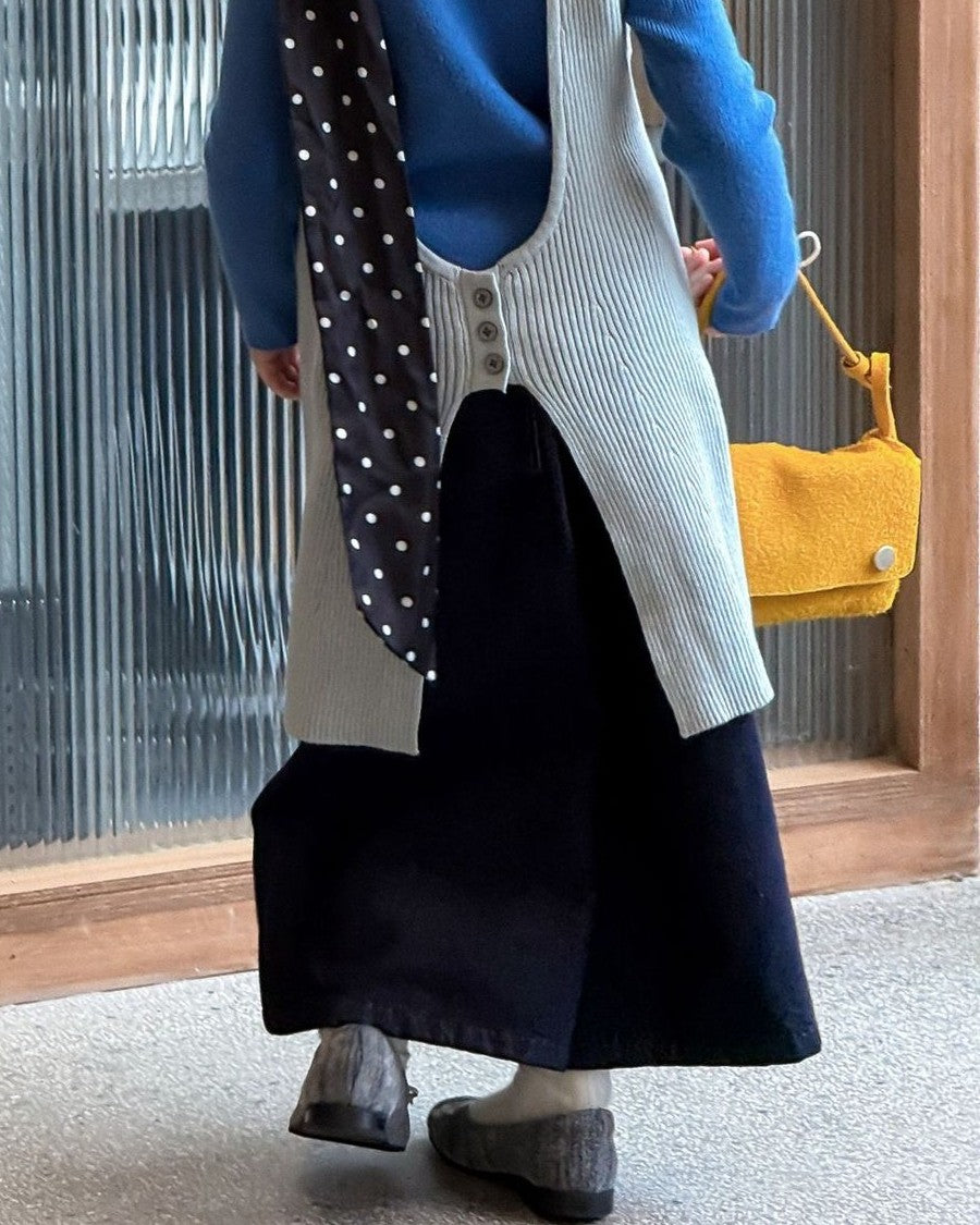 タックワイドデニムパンツ.