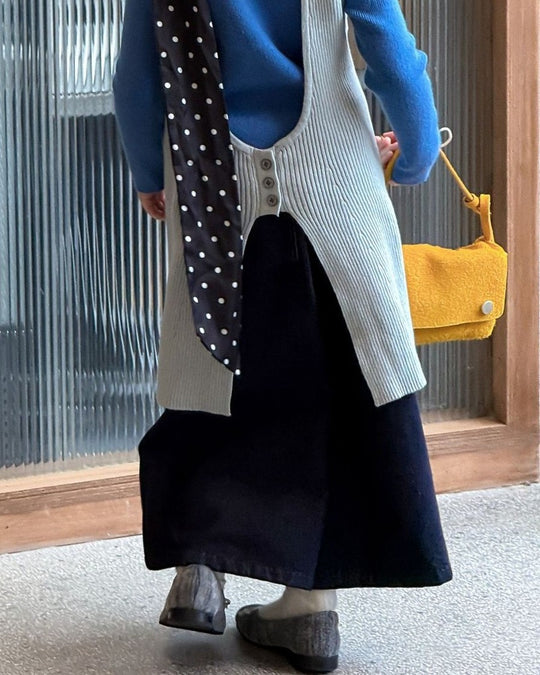 タックワイドデニムパンツ.