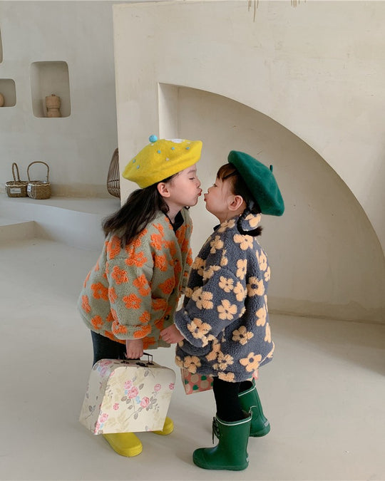 裏起毛フラワーボアV/Nジャケット