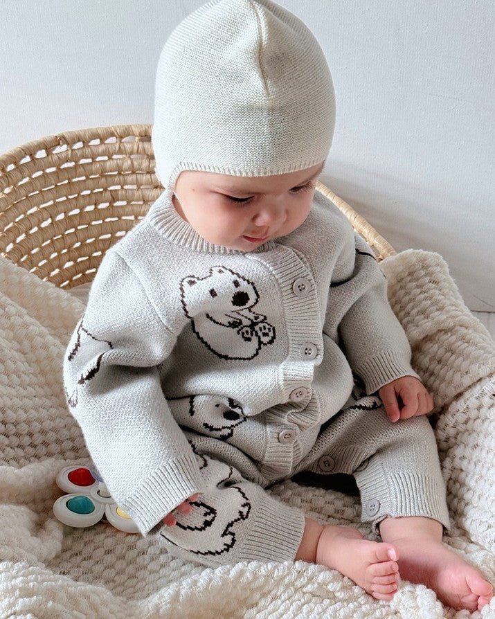 しろくまニットロンパース