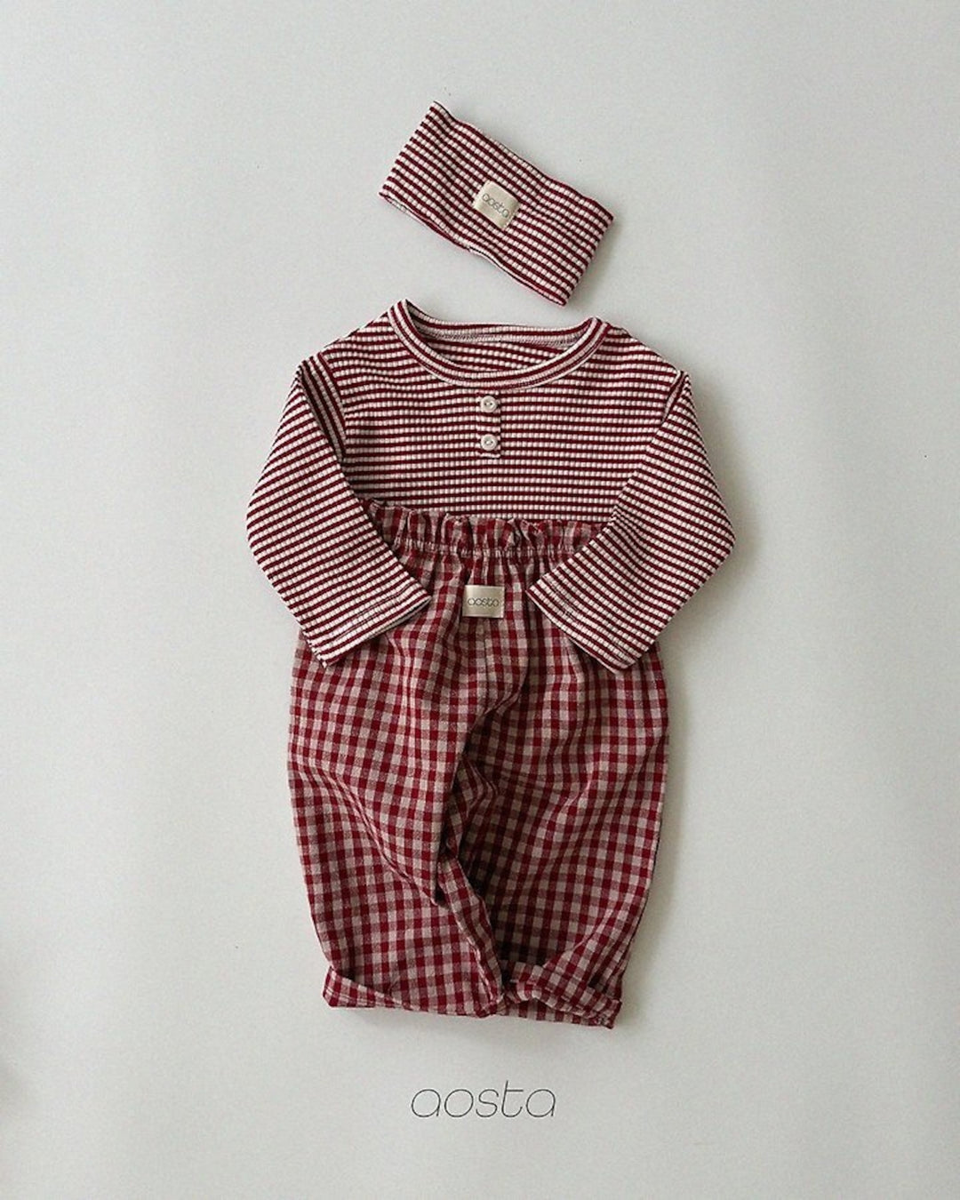 [AOSTA]Caramel Check Pants