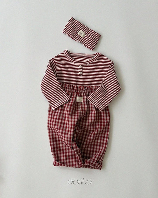 [AOSTA]Caramel Check Pants
