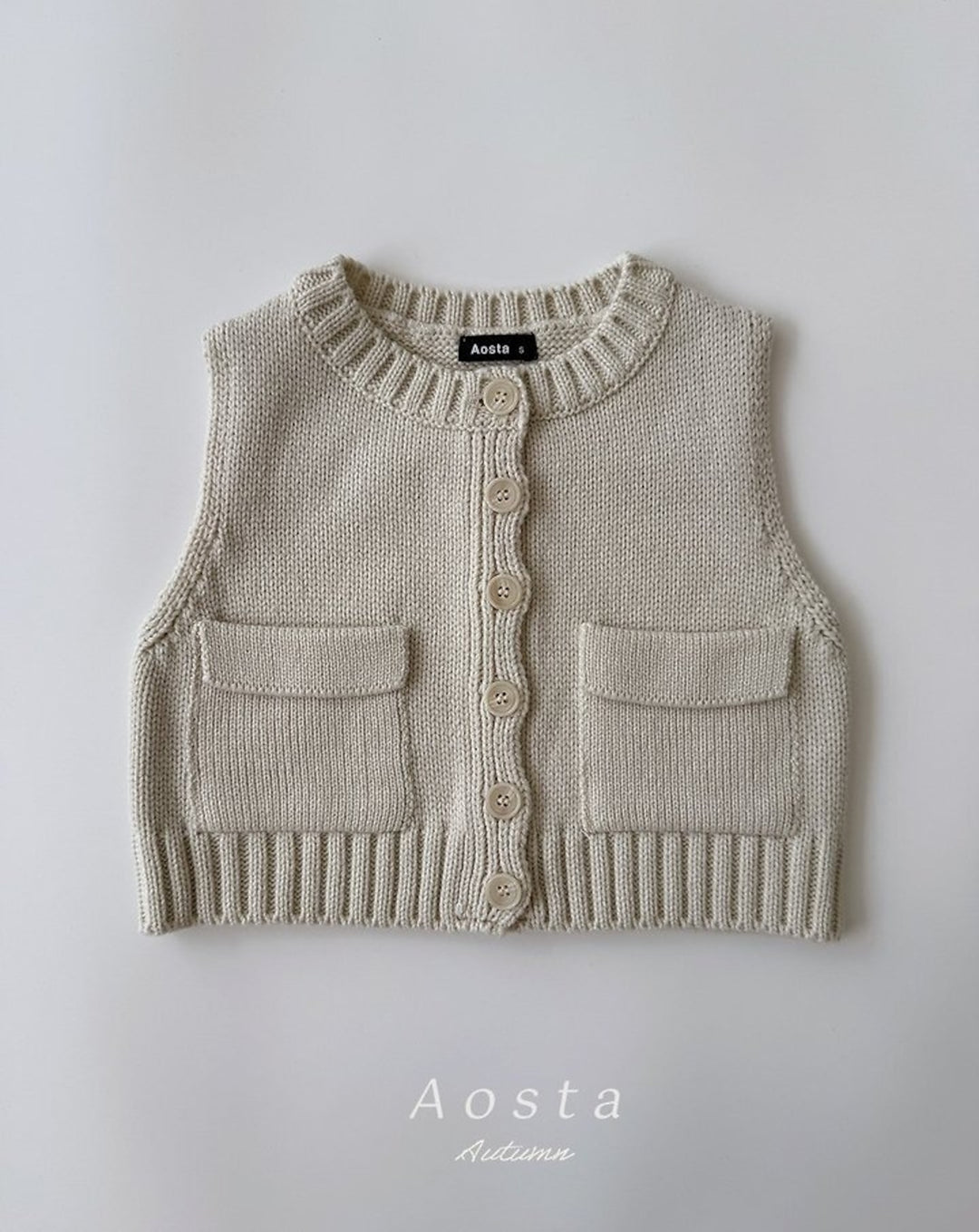[AOSTA]Knit Cookie Vest
