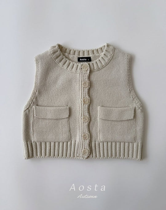 [AOSTA]Knit Cookie Vest