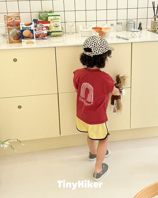 [TinyHiker]rainbow raglan T