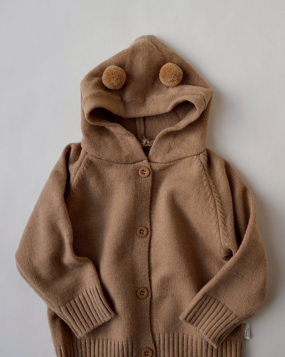 ポンポン耳ニットフーディー