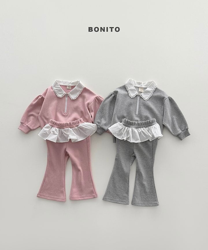 [BONITO]シャーリングカラーセットアップ