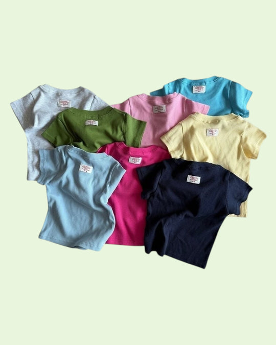 [pie]mimi ribbed short sleeve T[SALE]