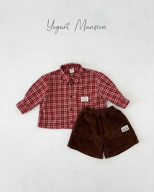 [yogurt mansion]check shirt